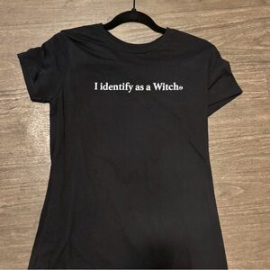 Black Graphic Tee with Witch Statement